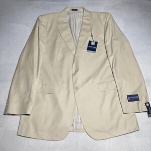 New‎ Stafford Essentials Sports Coat 44L Tan Classic Fit Two Button Jacket NWT